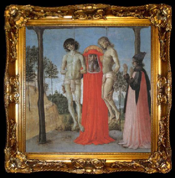 framed  Pietro Perugino st Jerome supporting Two Men on the Gallows, ta009-2